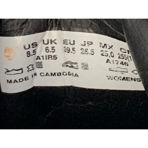 Womens 8.5 Timerland Black Suede Leather Combat Boots Ankle EUC Lace Up 7092 - Picture 12 of 12